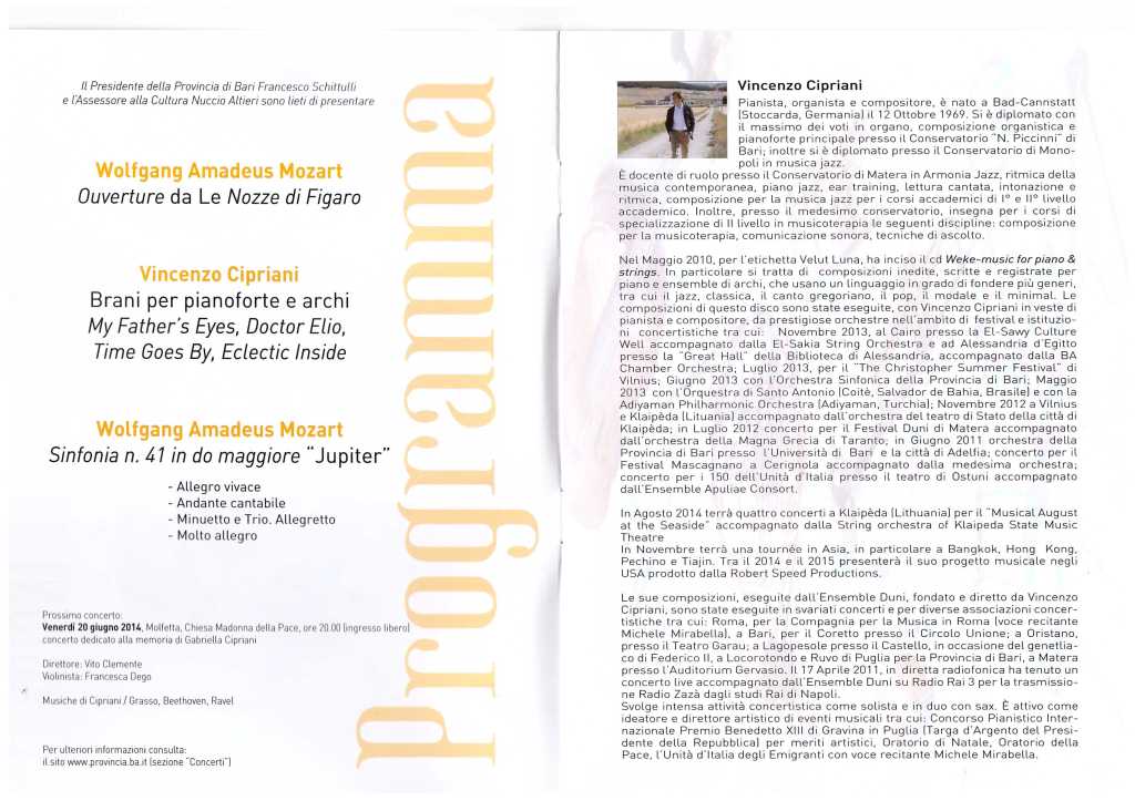Broschure of the concert with Simphony Orchestra of Bari (ITALY) (3)